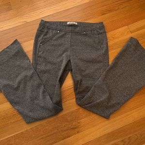 Free People grey textured flare leggings pull on bellbottom pants Medium